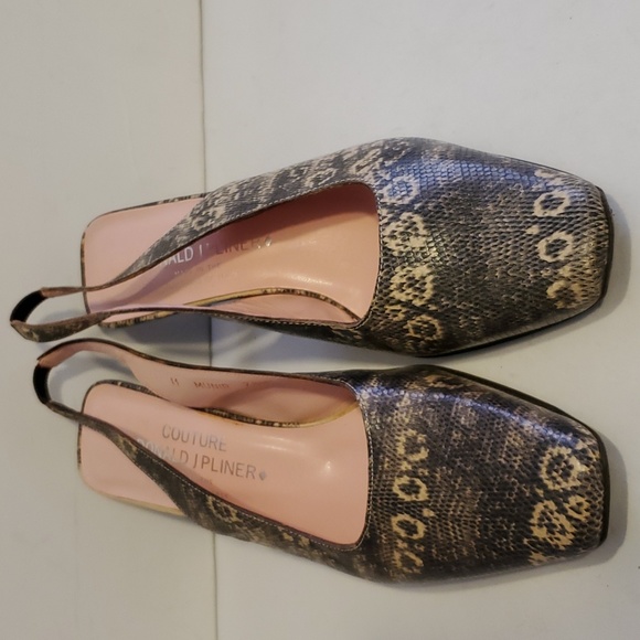 Donald Pliner Couture Munir Slingback Leather Python Pumps Size 7.5M NWOT'S - Picture 2 of 12